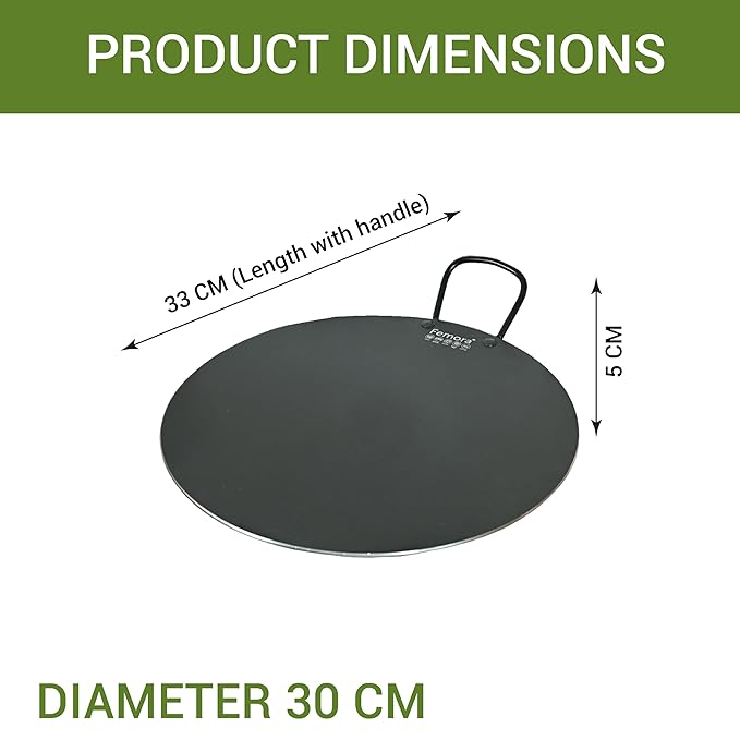 Femora Foged Die Cast Aluminium Non Stick 30 Cm Dosa Tawa With Handle | Granite Finish | Induction & Gas Ready