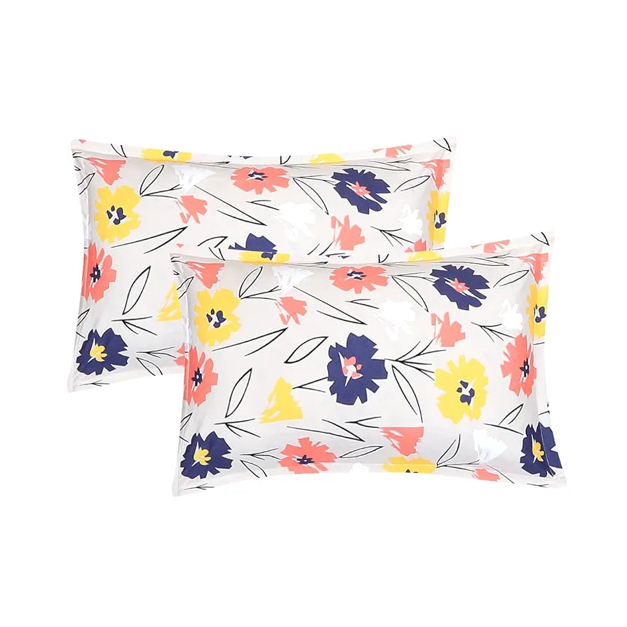 Status Contract Spring Summer Collection Rich Double Bedsheet with 2 Pillow Colour Cream