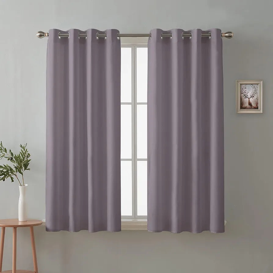 Cloth Fusion Blackout Window Curtains 5 Feet Long Set of 2 Lilac Colour