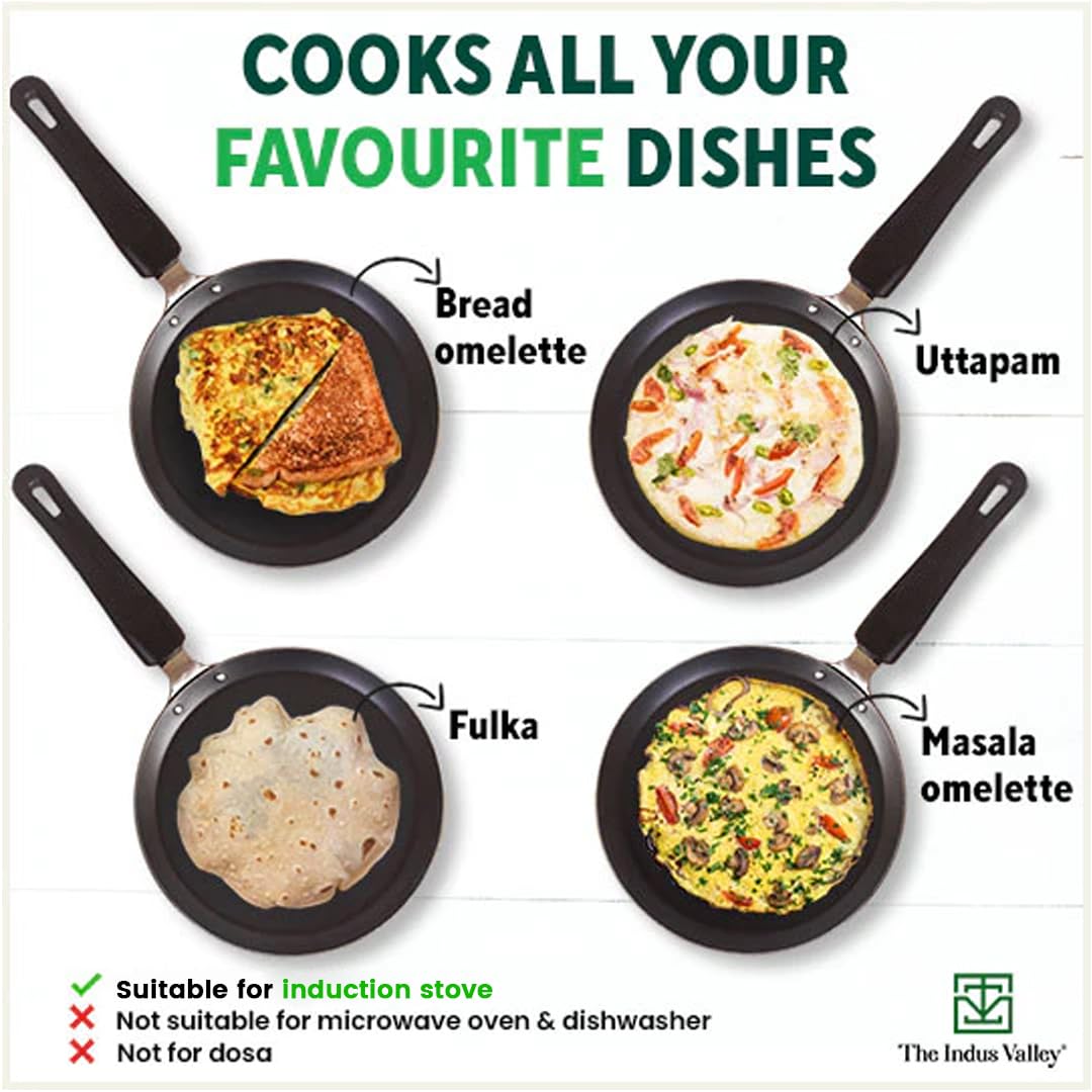 The Indus Valley Pre-Seasoned Iron Omlette Pan With Bakelite Handle