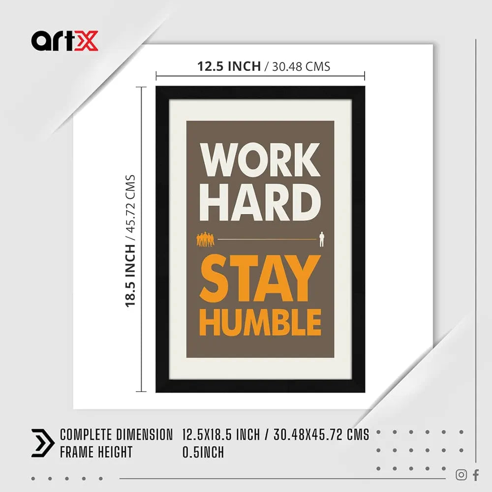 ArtX Paper Work Hard Motivational Quotes Framed Wall Art Painting