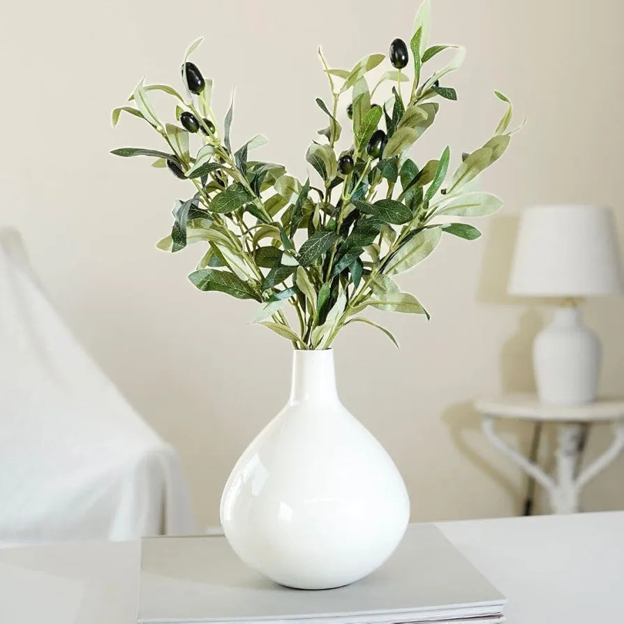 Behoma Metal Flower Vase Off White Tall Vase Flowers not Included