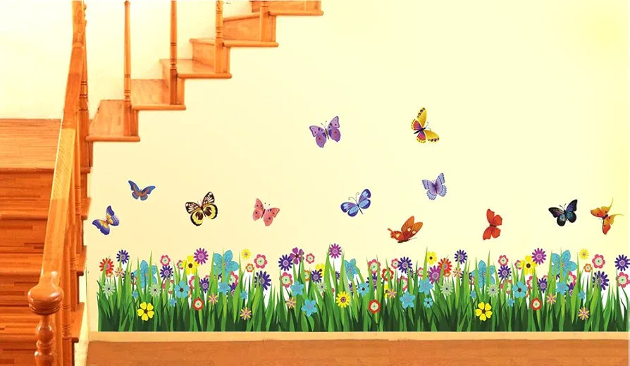 Decals Design Walking in the Garden Flower Wall Sticker Multicolour