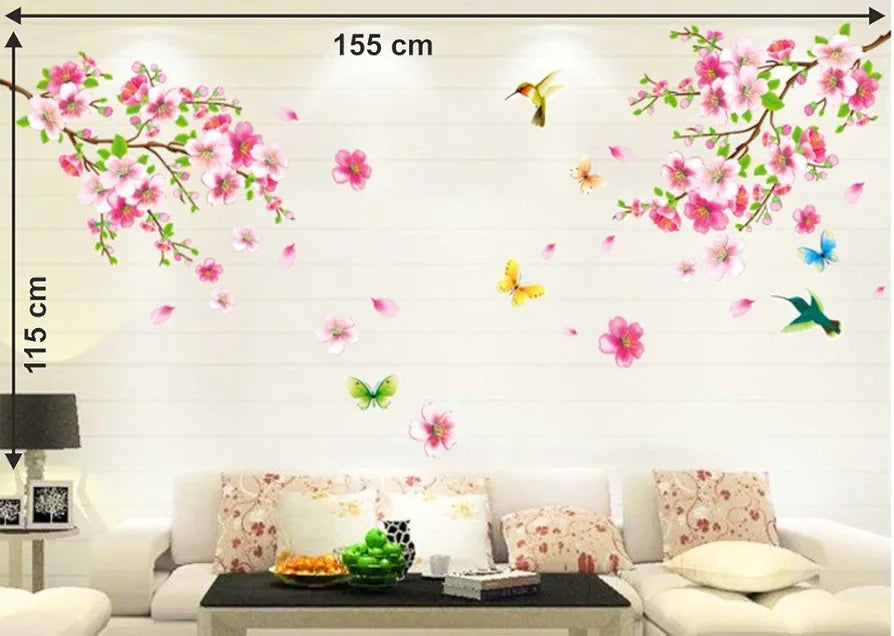 Decals Design Flowers Branch Wall Sticker Multicolor