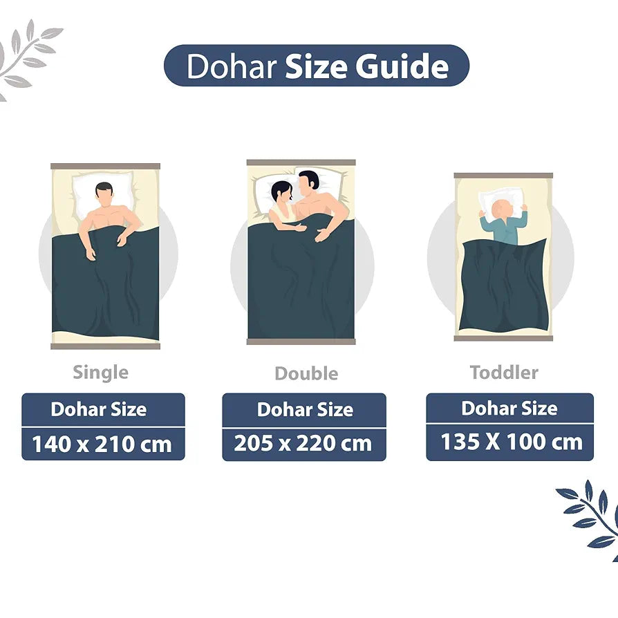Divine Casa 100% Cotton Single Bed Dohar Ultra-Soft AC Blanket Lightweight Reversible Quilt Colour Greyish Blue