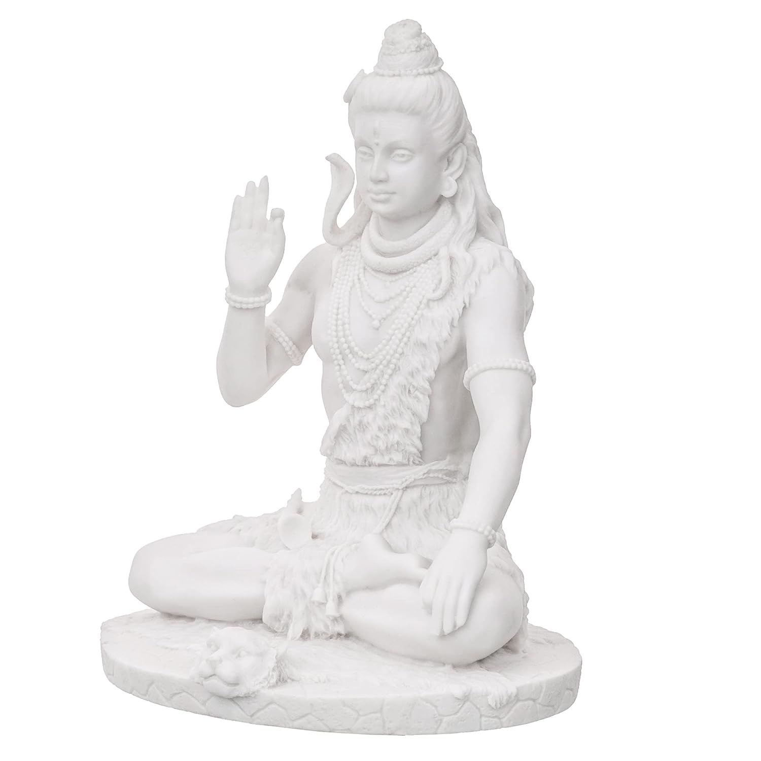 Ecraftindia White Polyresin Blessing Lord Shiva Statue