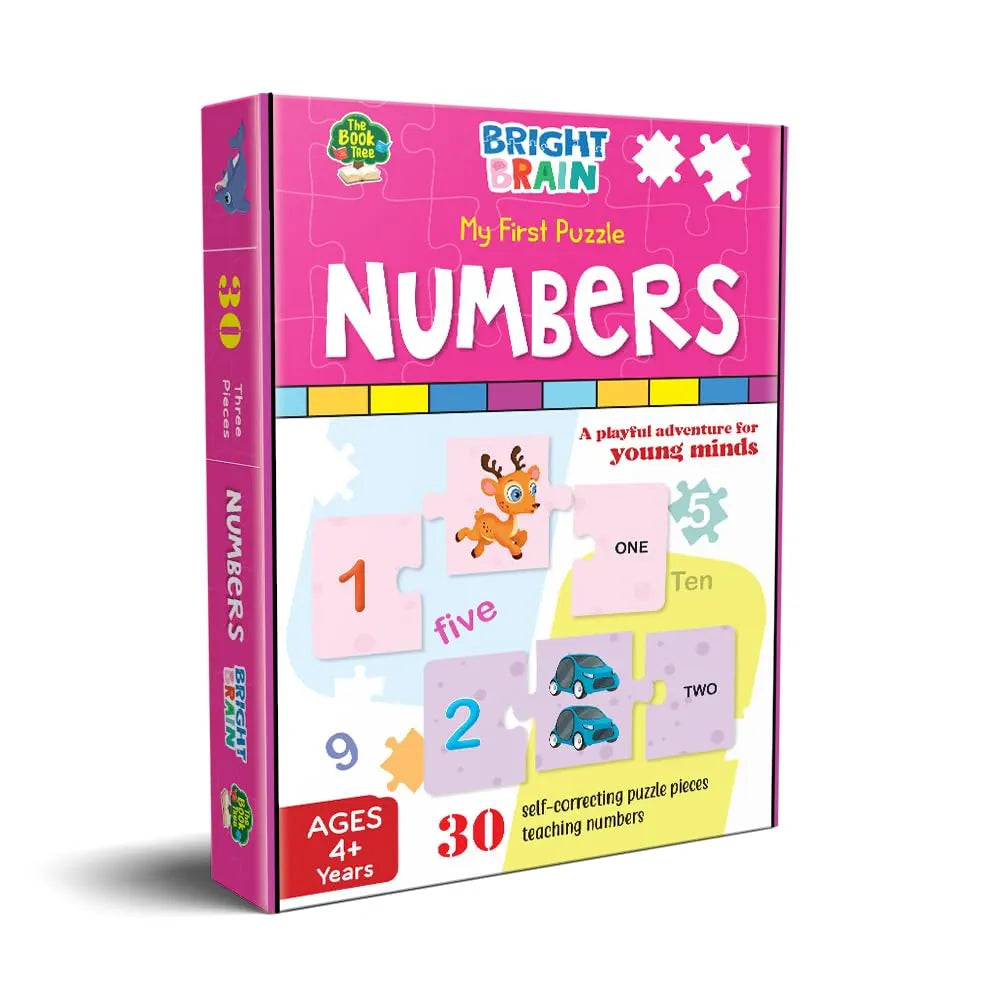 The Book Tree Bright Brain Numbers 30 Piece Jigsaw Puzzle for Preschoolers, Educational Toy for Learning 123, Gifts for Kids Ages 3 to 6 by Majestic Book Club
