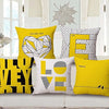 Aerohaven Decorative Hand Made Digitally Printed Abstract 5 Piece Velvet Cushion Cover Colour Yellow