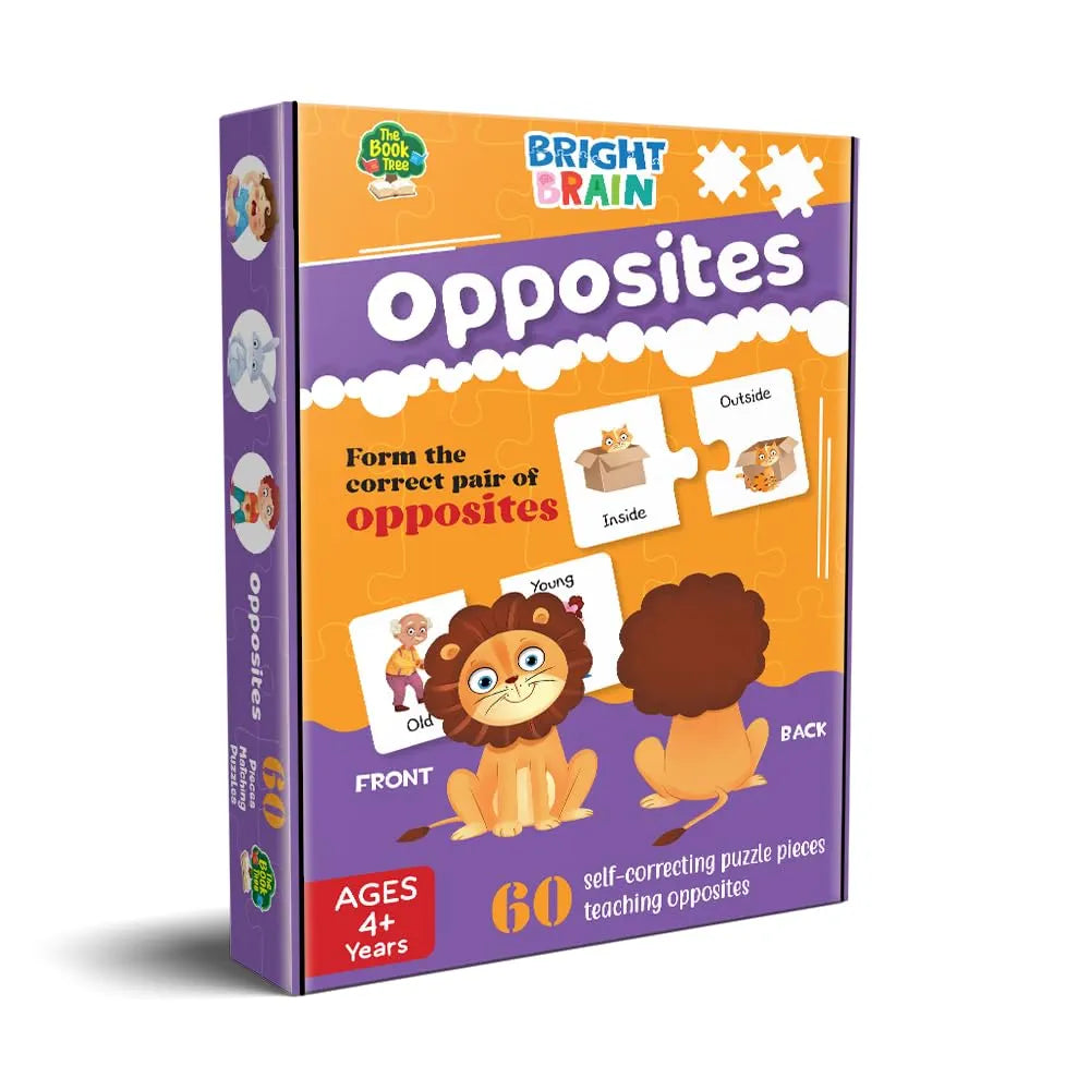 The Book Tree Bright Brain Opposites 60 Piece Jigsaw Puzzle for Preschoolers, Educational Toy for Learning Opposites, Gifts for Kids Ages 3 to 6 by Majestic Book Club