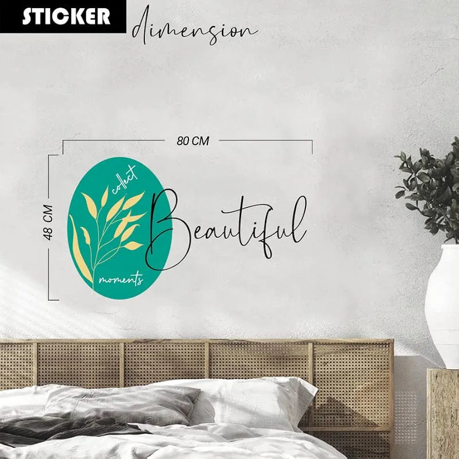 Kotart Collect Beautiful Moments Wall Stickers PVC Vinly Leaf Printed Decals