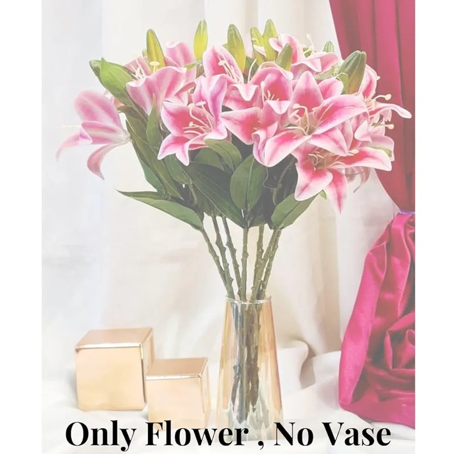 Lily Artificial Flowers Sticks Blue