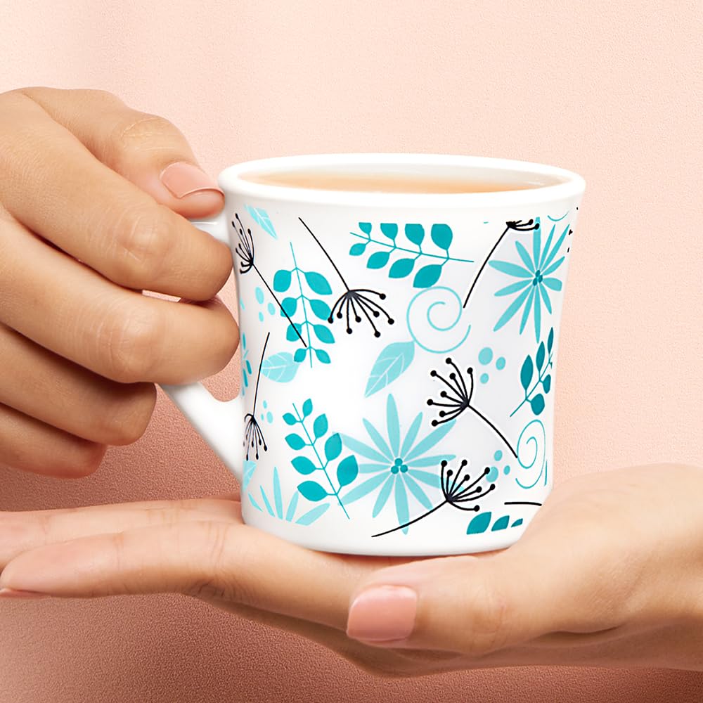 Larah by Borosil Stardust Opalware Mug | Set of 6 Pcs Tea/coffee Mugs | 160 Ml Each