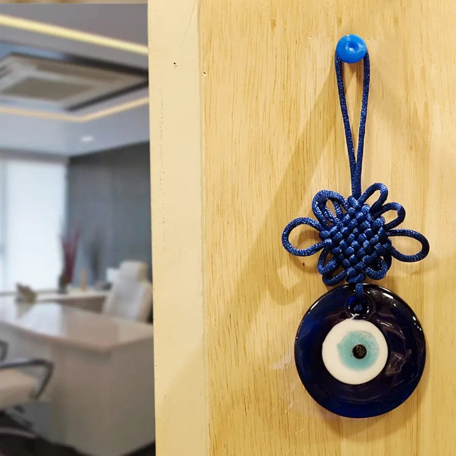 Shubhanjali Glass Evil Eye Hanging for Home Decor Items 2 Inch