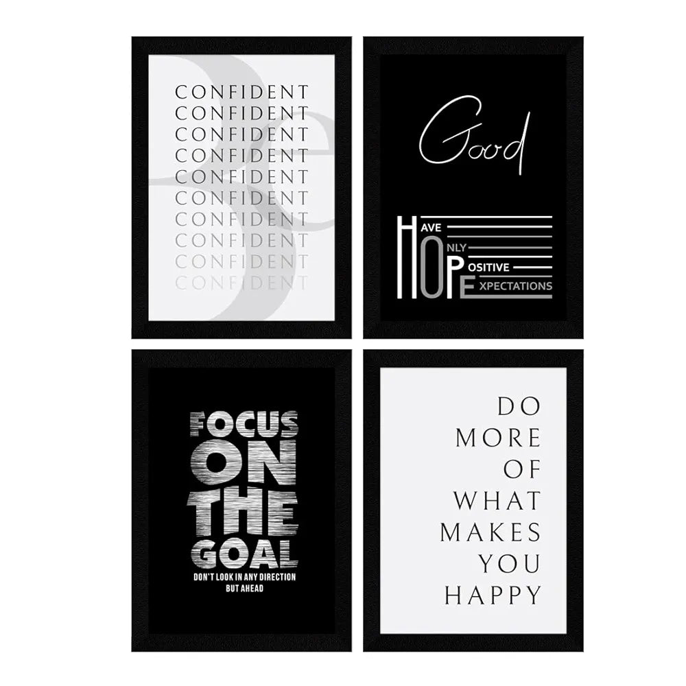 ArtX Paper Be Confident Motivational Framed Posters Set of 4