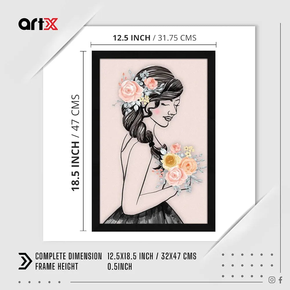 ArtX Paper Girl Wall Art Painting Abstract