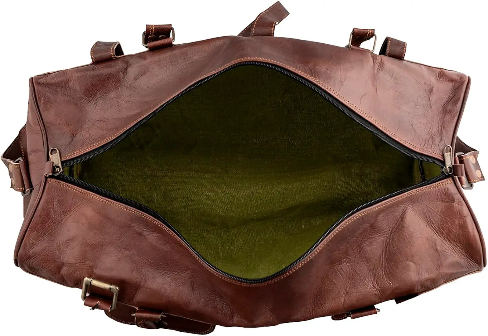 Goatter Genuine Leather Multi Pockets Travel Overnight 22