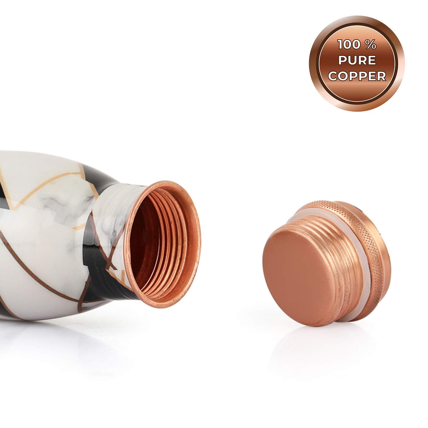 Cello Cop-pura Good Earth Copper Water Bottle | 1000ml | Marble