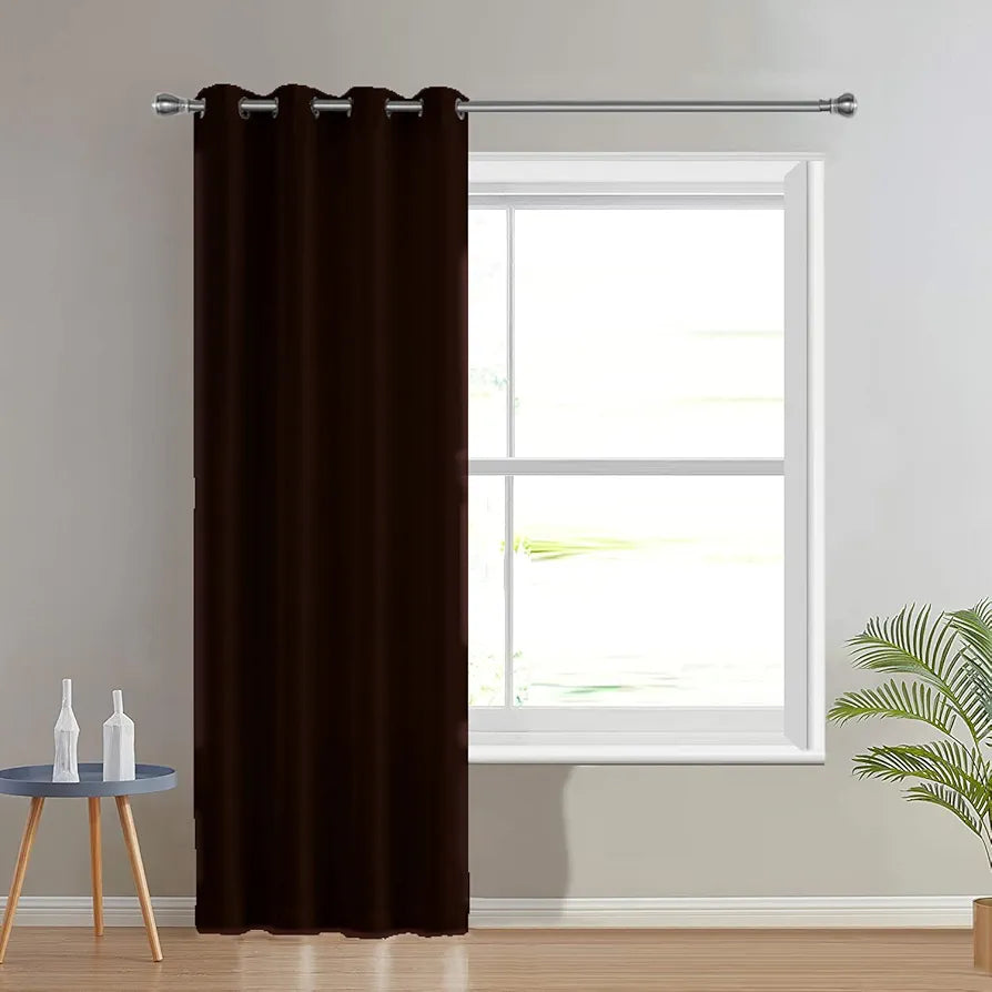 Divine Casa Semi Blackout Curtains Micro Satin Door Curtain 7 feet Long Colour Tortoise Shell (Pack of 2)