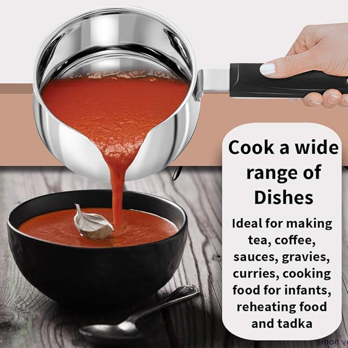 Hawkins 1 Litre Tpan Stainless Steel Tea Pan with Glass Lid