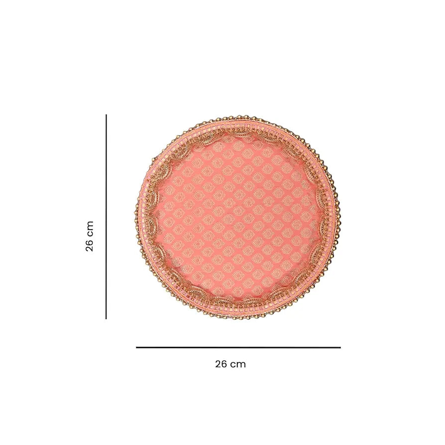 DecorTwist® Pooja Thali Set | Stainless Steel Handcrafted Decorative Pooja Thali for Diwali Puja, Home, Temple, Mandir, Wedding, Bhai Dooj Decorative Puja Plate 10.2 Inch Pack of 1 