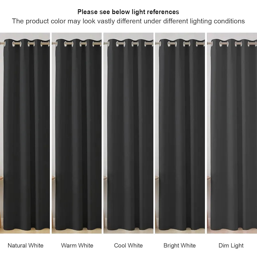 Cloth Fusion Plain Blackout Window Curtains 5 Feet Long Set of 2 Black Colour