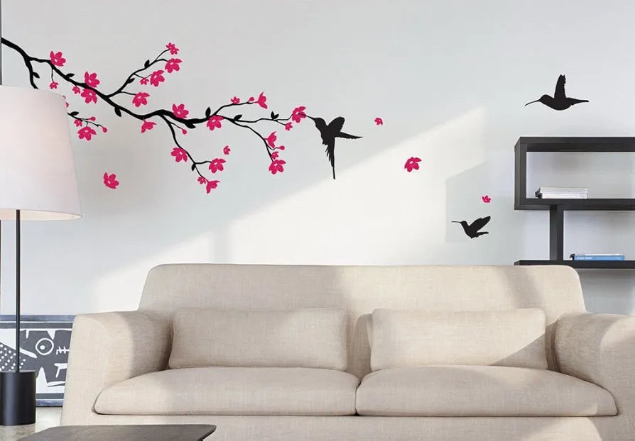 Decals Design Humming Birds and Blossoms Wall Sticker