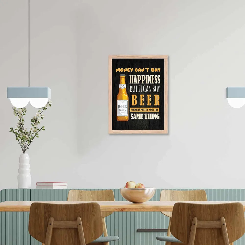 Kotar Money Cant Buy Happiness Quotes Frames Wall Poster design-14