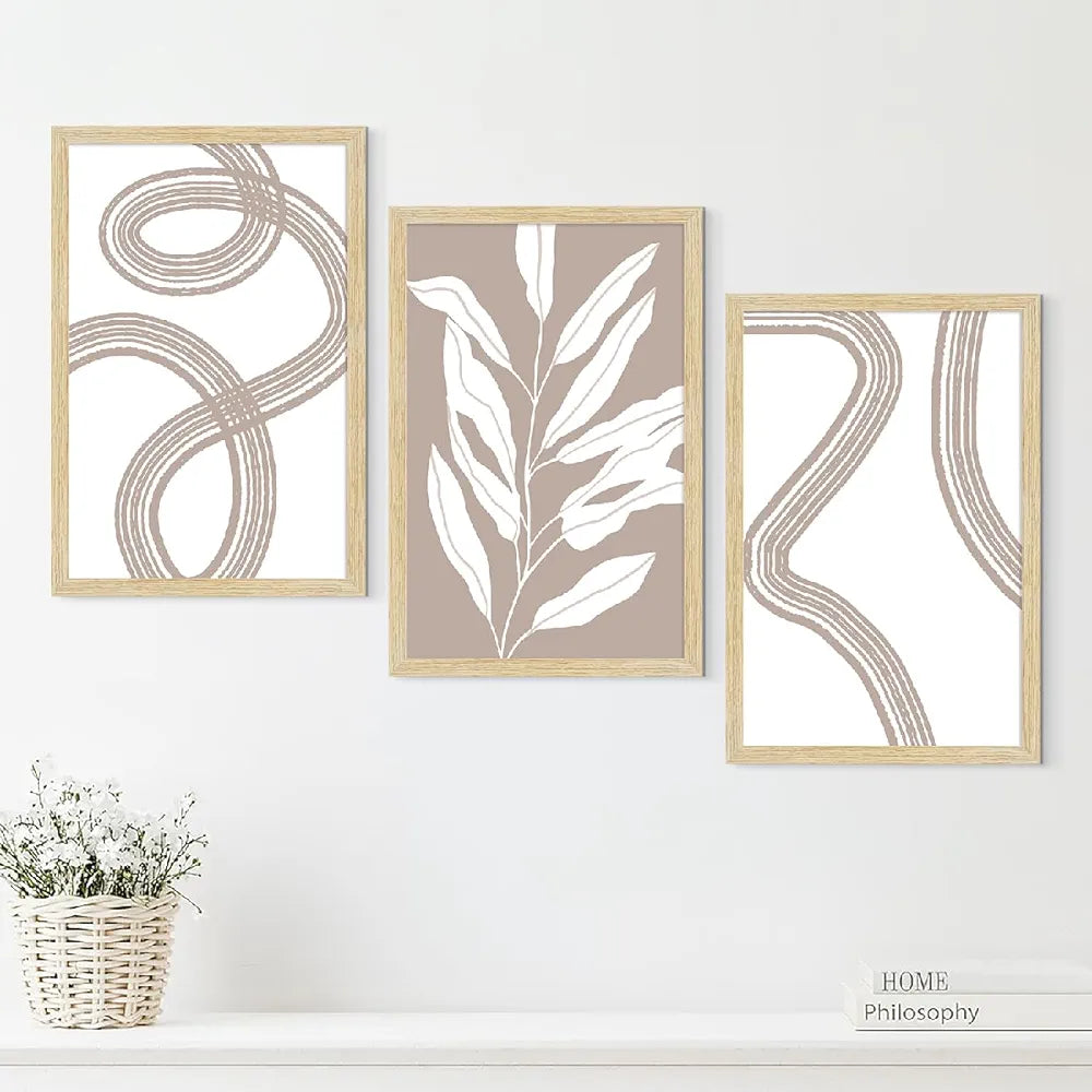 ArtX Paper Boho Paintings with Frame Set of 3
