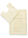 Sashaa World Solid Anti-skid Cotton Bathmat And Contour Set For Bathroom Colour Cream