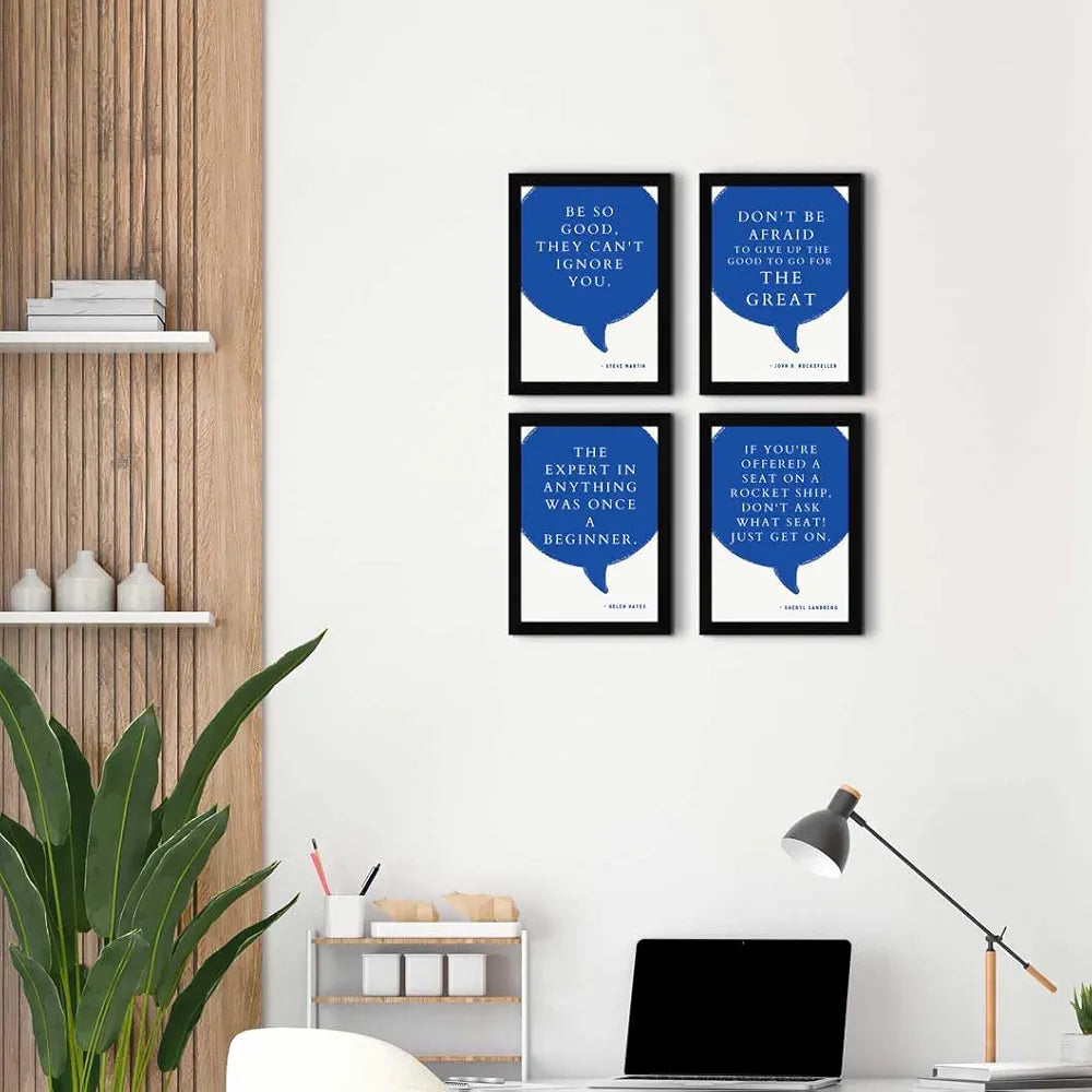 ArtX Paper Business Sales Marketing Motivational Quotes Wall Frames AXF00181-MOT Set of 4