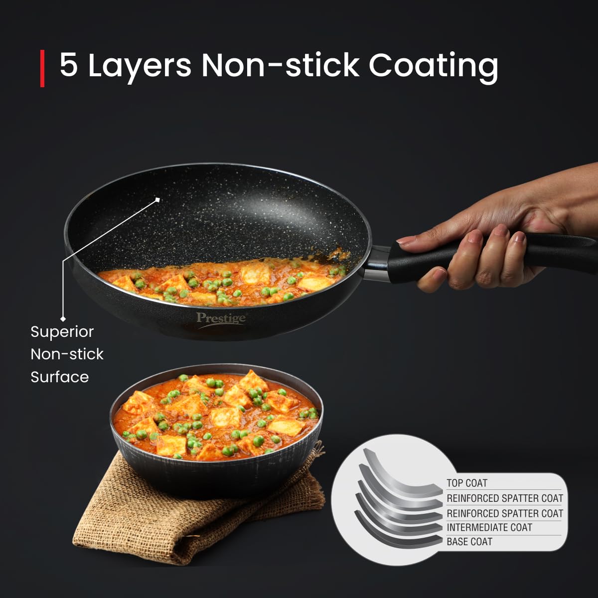 Prestige Non-Stick Omega Deluxe Granite Fry Pan
