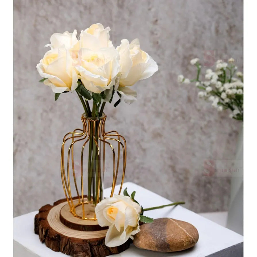 Artificial Rose Flower Fabric Bouquet for Home Decor Pink