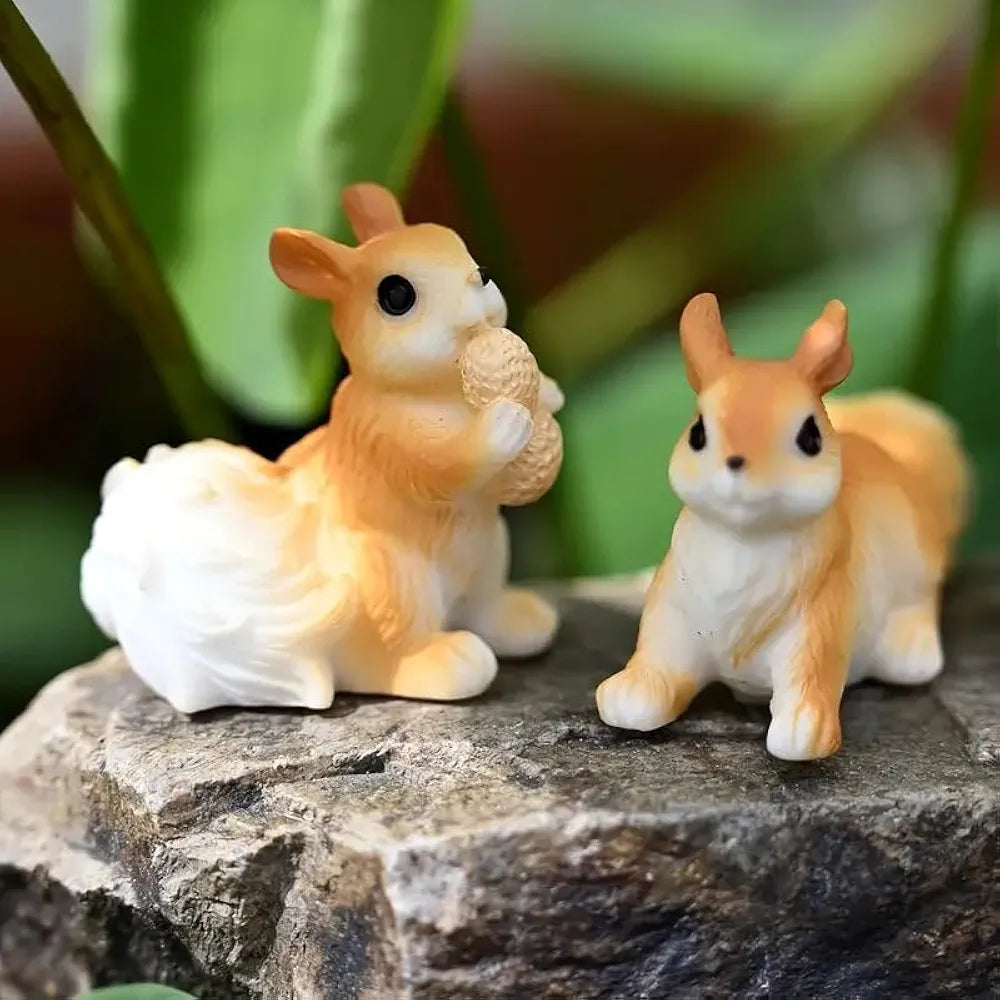 Satyam Kraft Resin 1 Set  Squirrel Miniature Figurines Showpiece