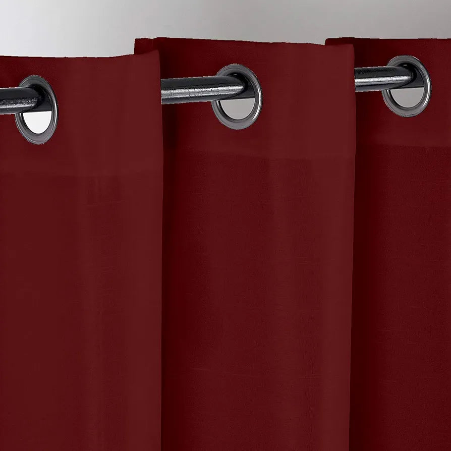 Divine Casa Micro Satin Semi Blackout Window Curtain I Drapes for Home Living Room and Bedroom 5 Feet Long Colour Maroon (Pack of 1)