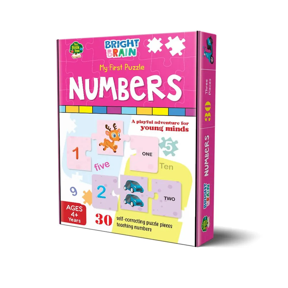 The Book Tree Bright Brain Numbers 30 Piece Jigsaw Puzzle for Preschoolers, Educational Toy for Learning 123, Gifts for Kids Ages 3 to 6 by Majestic Book Club
