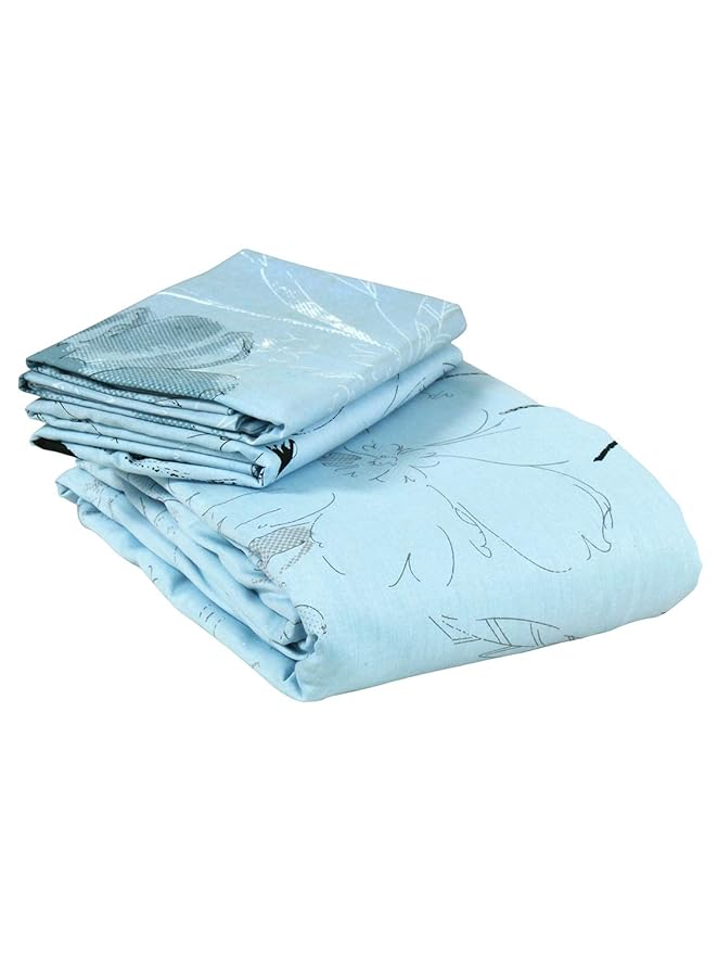 Story@Home Bedsheet Cotton King Size Flatsheet Bedsheet with 2 Pillow Covers for Bedroom