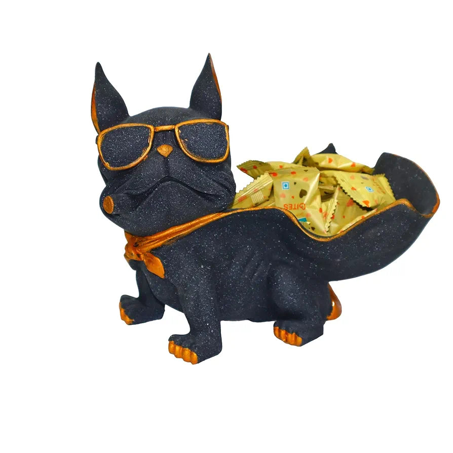 Jaipur Ace Resin Cool Bulldog Design Storage Holder Dog Showpiece Animal Figurines