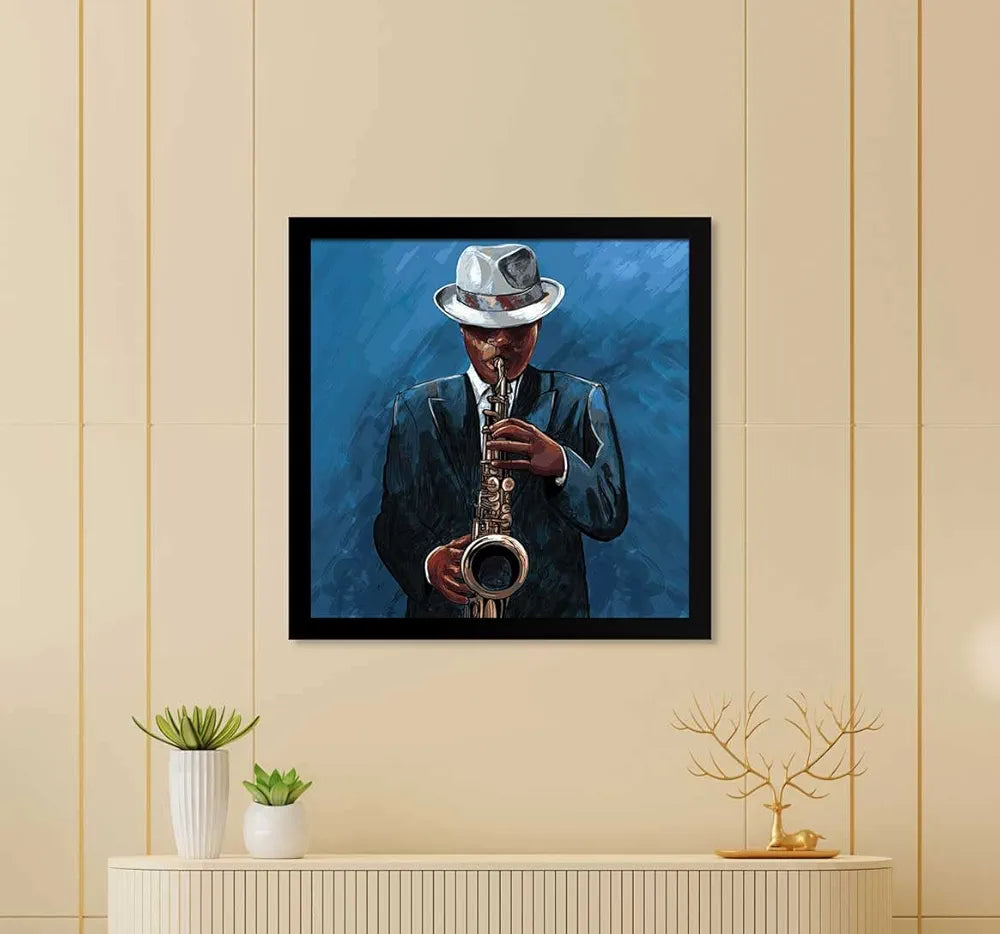 ArtX Musical instrument Man Play Saxophone Big Canvas Painting