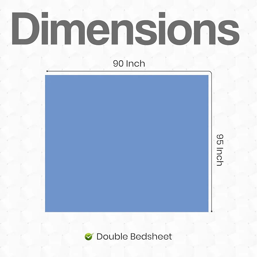 Fresh From Loom 144 TC Plain King Size Microfiber Bed Sheet Set Printed with 2 Pillow Covers Skyblue Plain