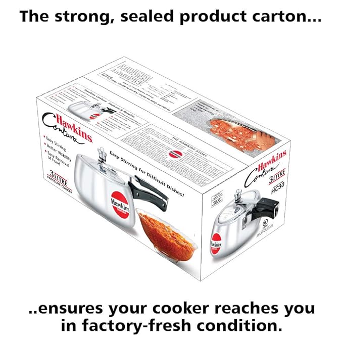 Hawkins 3 Litre Contura Pressure Cooker Handi Inner Lid Cooker Silver
