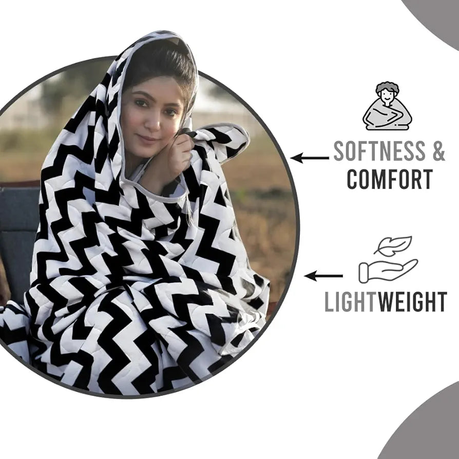 Divine Casa Microfiber 150 GSM Reversible Double Bed Comforter Ultra Soft & Lightweight Blanket Colour Anthracite