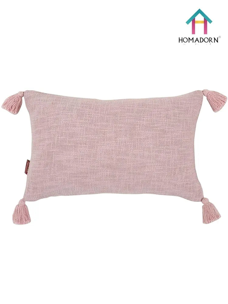 Homadorn Luxury Cotton Handmade Decorative Boho Throw Pillow Covers Colour Lavender
