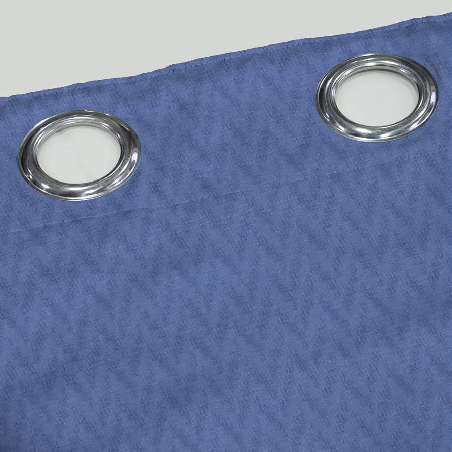 Divine Casa Zigzag Design Window Curtains 5 Feet Blue Lightweight Polyester Panels with Metal Grommets for Home Decor Colour Blue (Pack of 2)