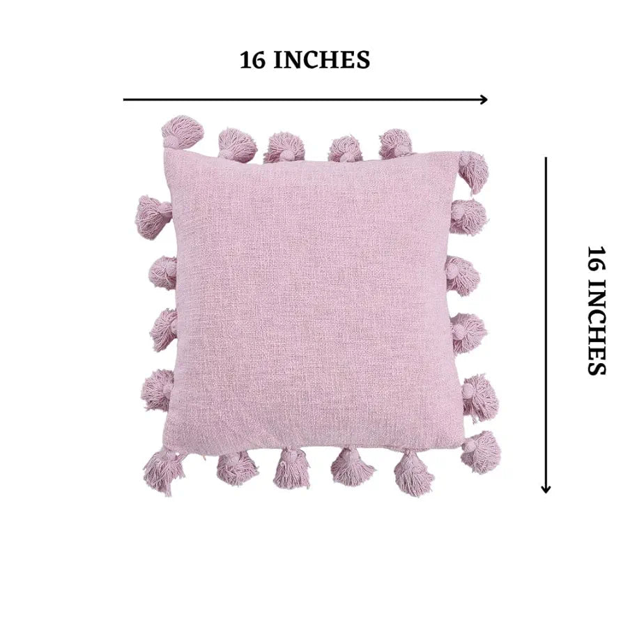 Homadorn Luxury Cotton Handmade Decorative Boho Throw Pillow Covers Colour Lavender