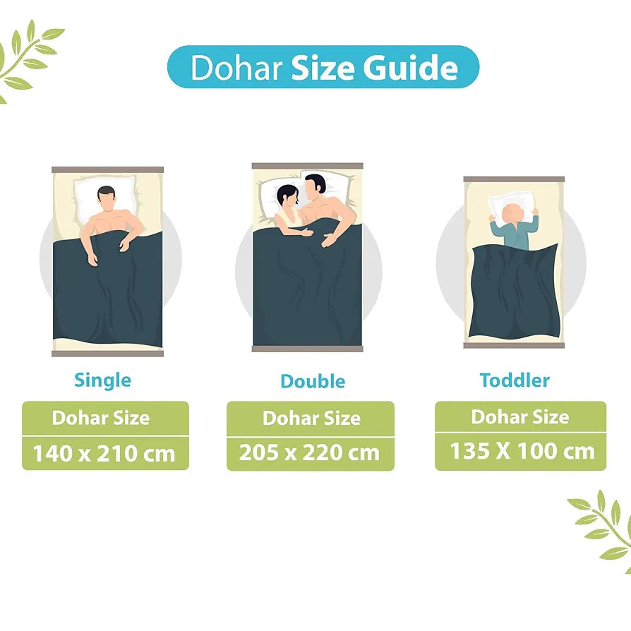 Divine Casa Glace Cotton 120 GSM Reversible Lightweight Printed Single Bed AC Dohar Blanket Quilt Colour Pink and Turquoise Green TC - 120