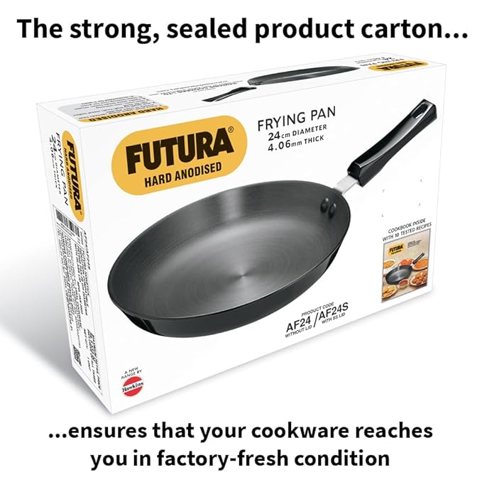Hawkins Futura 24 cm Frying Pan Hard Anodised Fry Pan Black