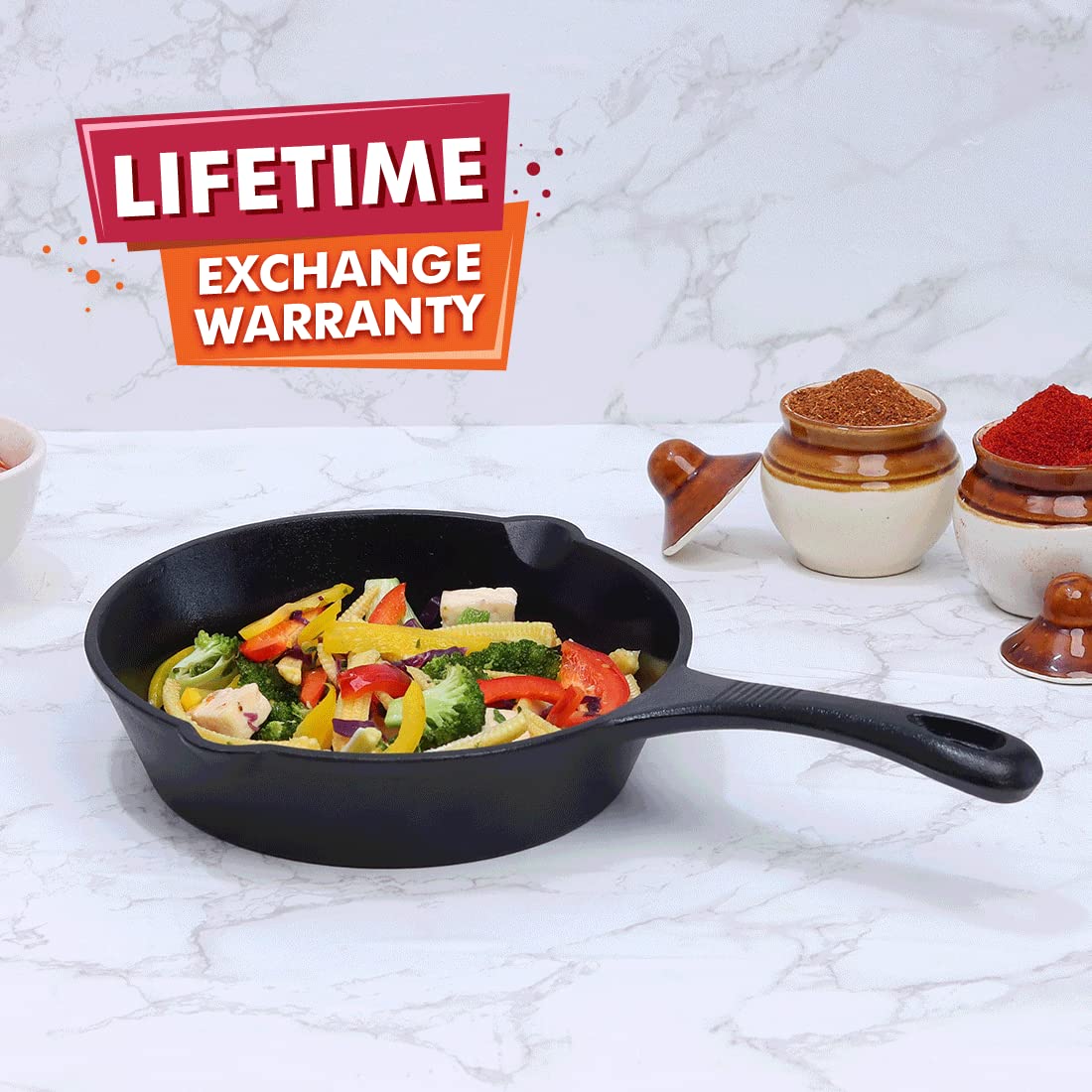 Wonderchef Forza Pre Seasoned 19 cm Cast Iron Fry Pan