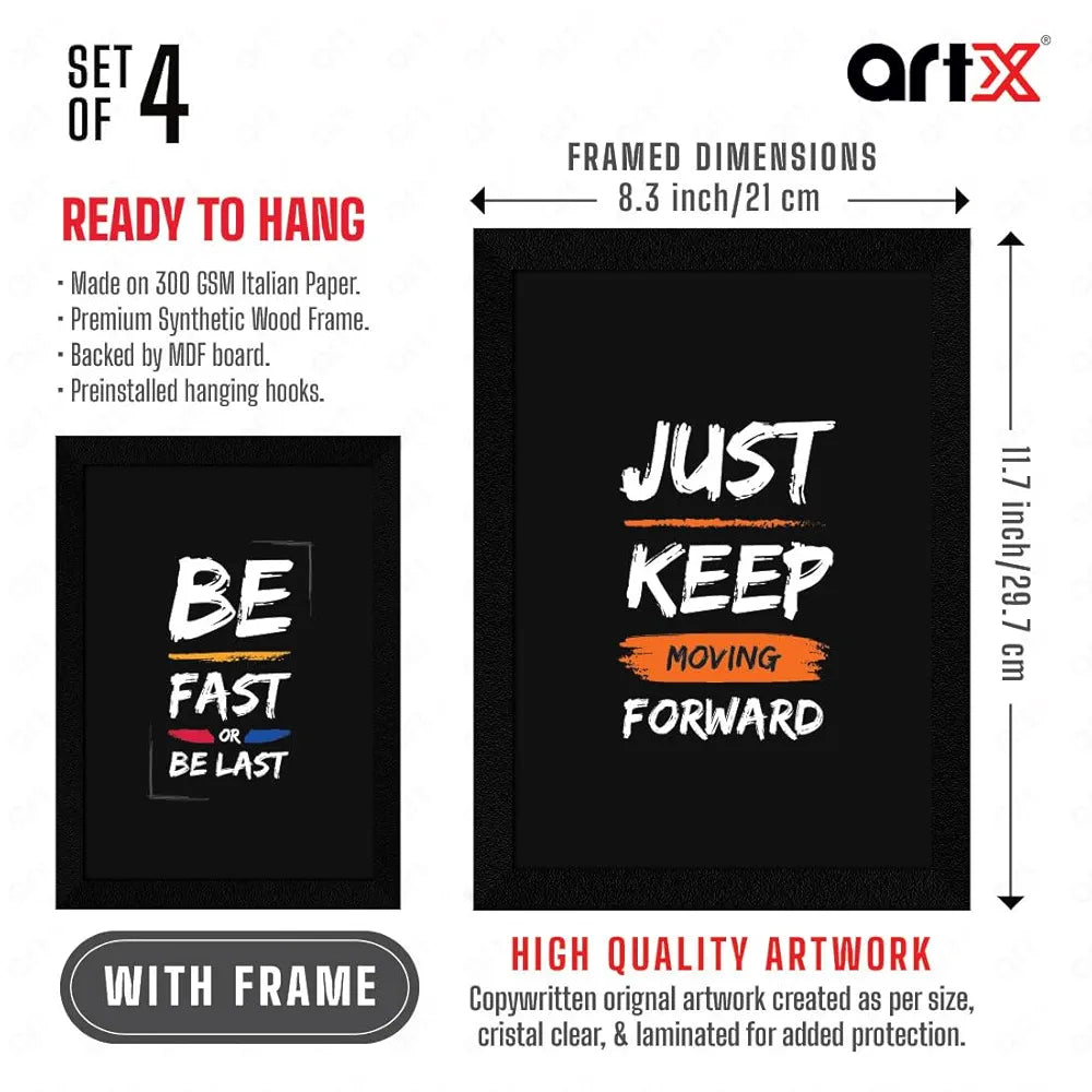 ArtX Paper Big Health Quotes AXF00179-MOT Set of 4