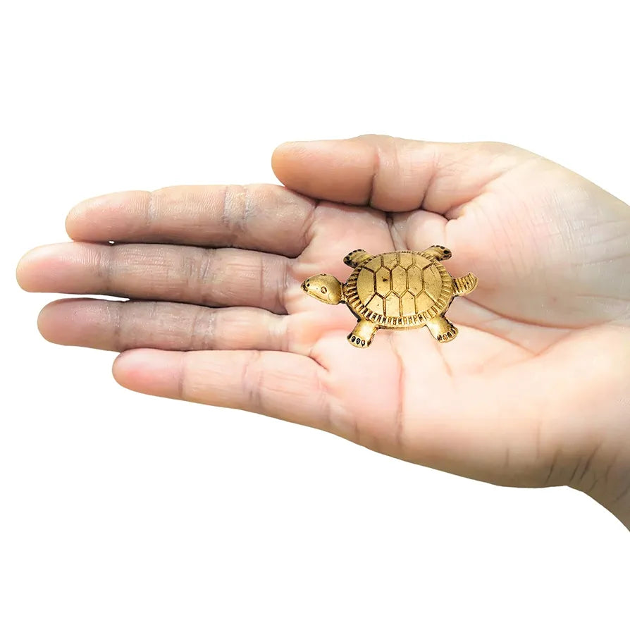 Anciently Feng Shui Tortoise for Good Luck Mini | Brass Tortoise Mini, Brass, Gold Colour, 1 Piece