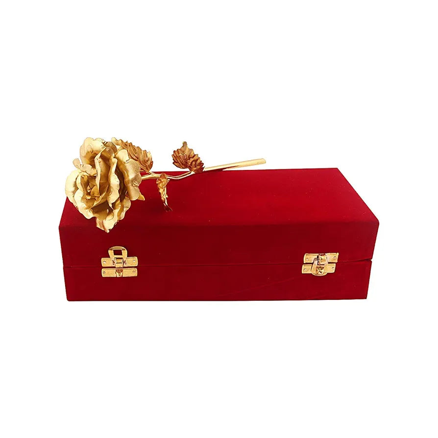 22K Gold Rose 25 Cm with Red Velvet Box Gold
